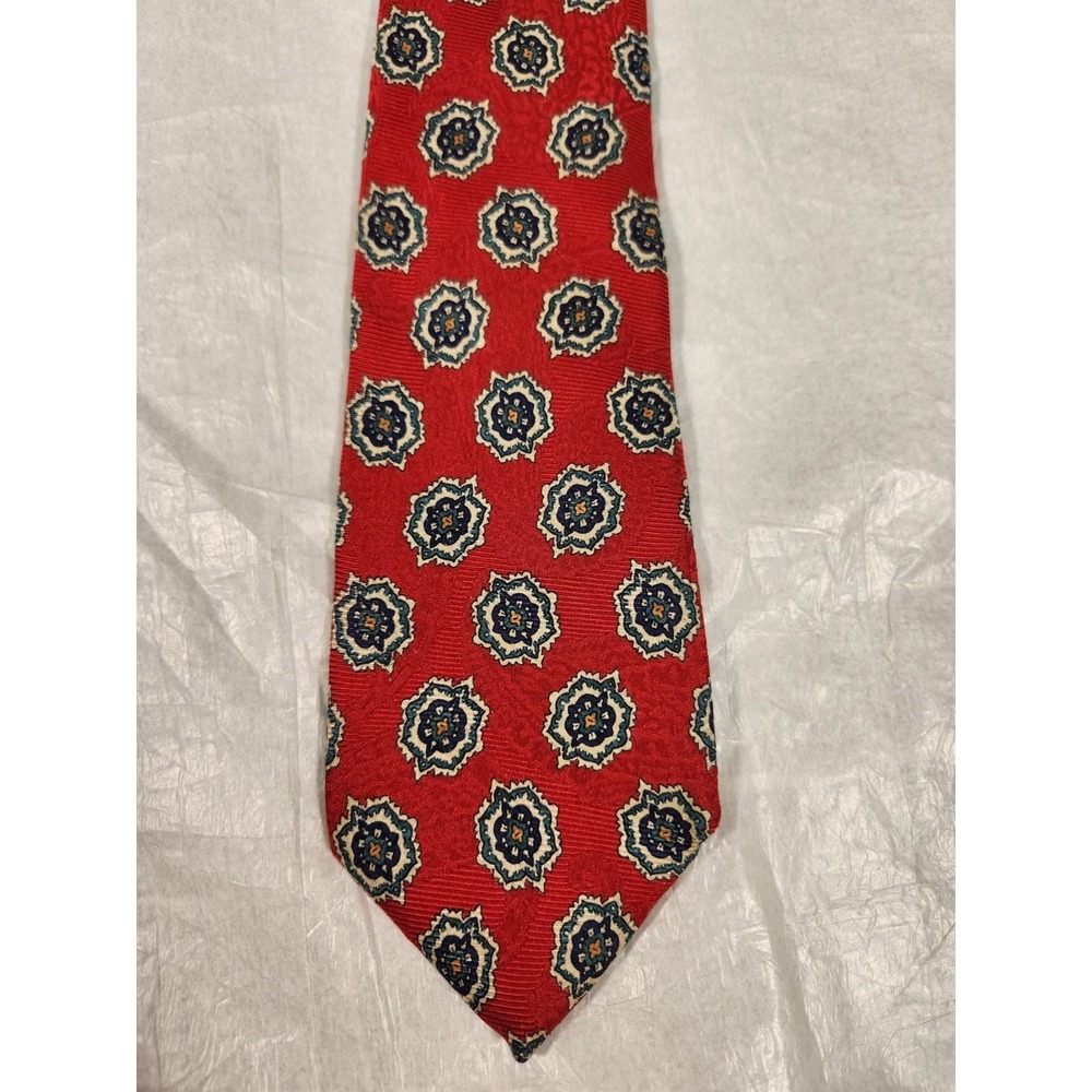 Robert Talbott Best of Class Silk tie Red Medallion Paisley USA Made Hand Sewn